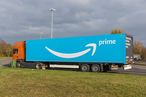an amazon prime delivery truck