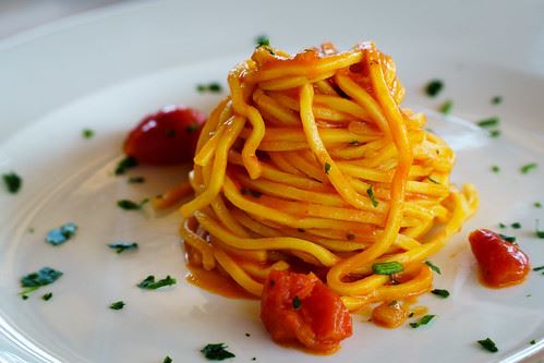 Spaghetti on a plate